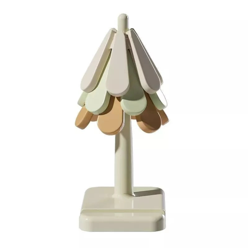 Tree-shaped silicone trivet set for heat protection on kitchen countertops