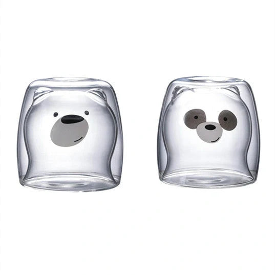 Double layer panda skull wine cup with Christmas tree design inside