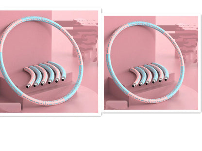 Adjustable Fitness Hoop in blue and white for waist and hip training
