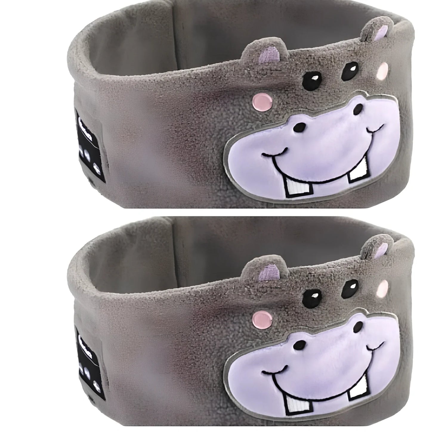 Bluetooth animal headband sleep mask with dinosaur hood showing integrated speakers and wireless design