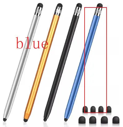 Two-in-one touch screen pen with metal shell in multiple colours for universal device compatibility
