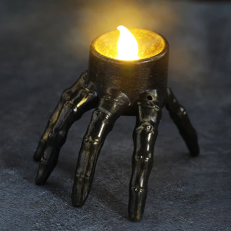 Spooky skull-shaped lantern with LED light, perfect for Halloween decoration