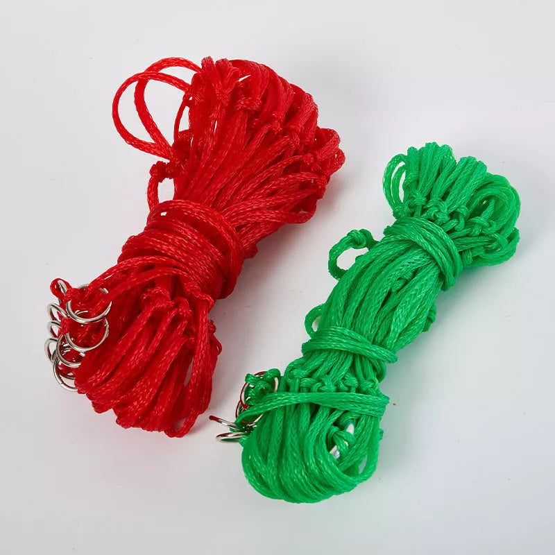 Forage Pocket Horse Feed Bag with 8 knots design in green and red