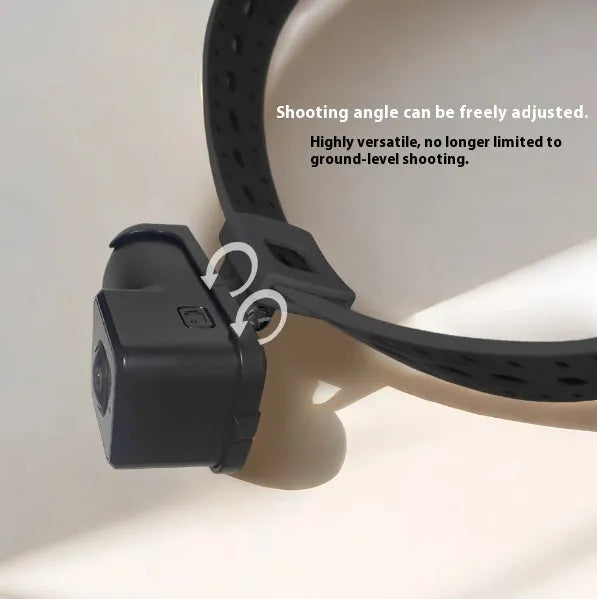 Black wifi camera neckband recorder with TYPE-C port showing compact 61.5mm design