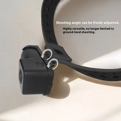 Black wifi camera neckband recorder with TYPE-C port showing compact 61.5mm design