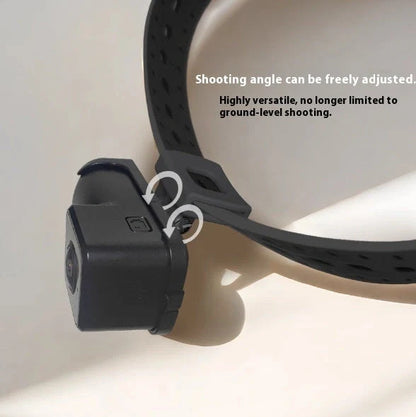 Black wifi camera neckband measuring 61.5mm with wireless recording capability and TYPE-C charging port