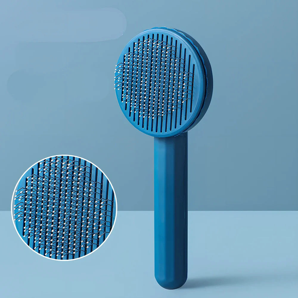 Floating hair cat self-cleaning needle comb in multiple colours removing loose fur