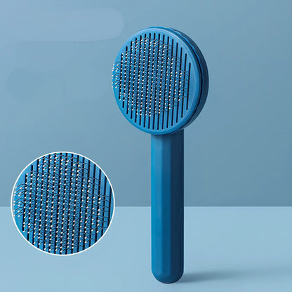 Floating hair cat self-cleaning needle comb in multiple colours removing loose fur