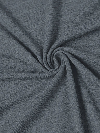Women's dark gray pure cotton T-shirt with three heart art retro print, short sleeves and round neck.