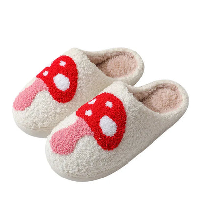 Cotton indoor slippers with suede upper, TPR sole, and thickened design, available in various colours and sizes.