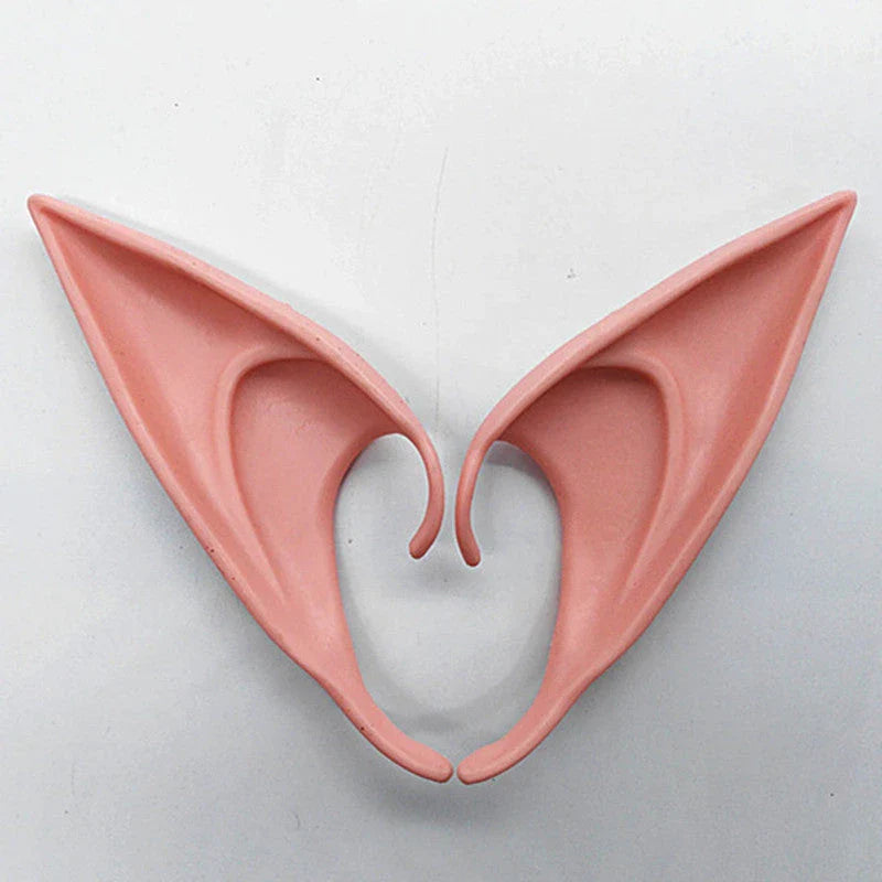 A pair of soft, flexible elf ears in various colors and sizes, perfect for Halloween costume accessories.