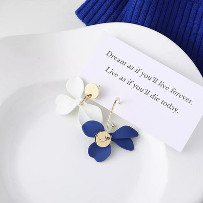 Sterling silver needle Mori style fresh flower stud earrings in various colors