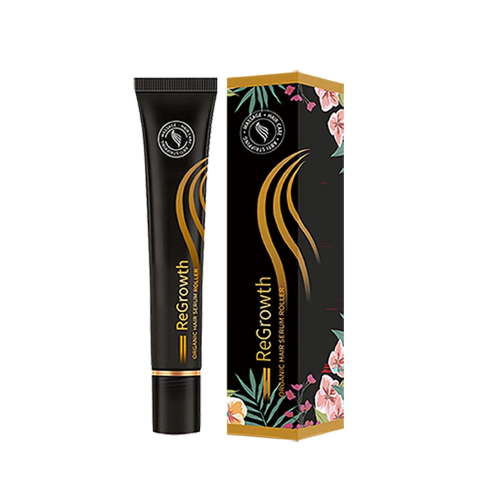 Rejuvenating Organic Hair Serum with roller applicator and natural ingredients for hair and scalp nourishment