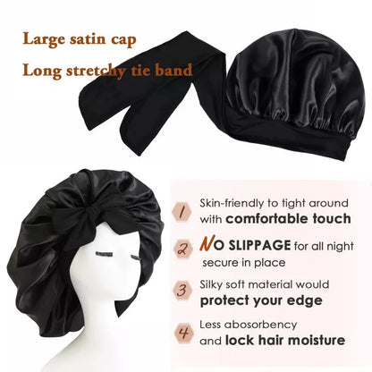 Double-layer silk bonnet for sleeping in various colors