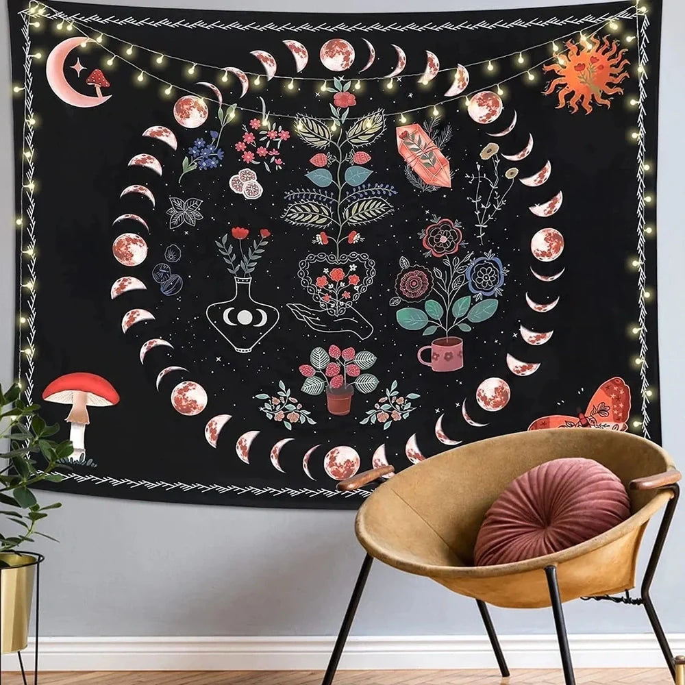 Digital printing wall tapestry in brushed finish showing colour option SM-XY327 at 150x130cm dimensions