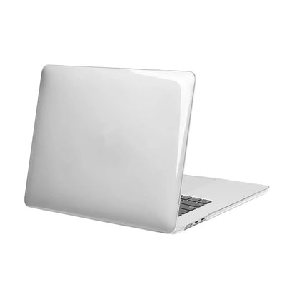 Transparent MacBook protective shell for Air and Pro models with port cutouts