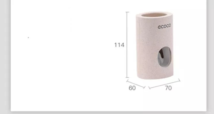 EcoCo Single Toothpaste Dispenser 2-Pack in modern design, compact size 15-18cm