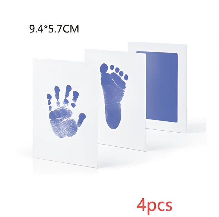 Disposable ink baby hand and foot print kit with six colour options and two size formats