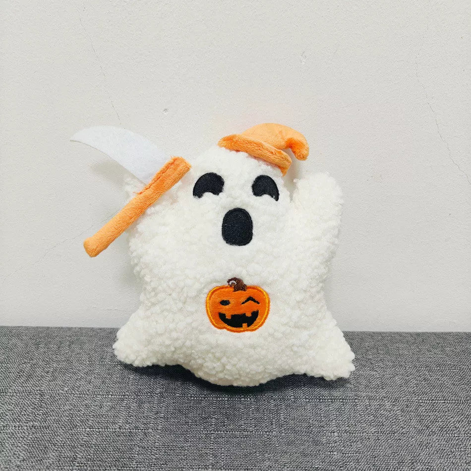 Gus The Ghost With Pumpkin Pillow Halloween Plush Throw Cushion - 75*90CM, PP cotton filled, festive home decor