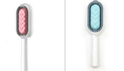 Green plastic pet hair removal comb with disposable wipes for cats and dogs