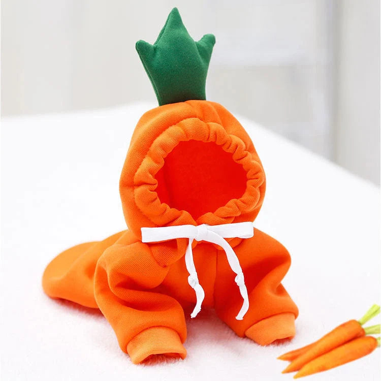 Two-legged hooded fleece dog outfits in various colors for autumn and winter wear