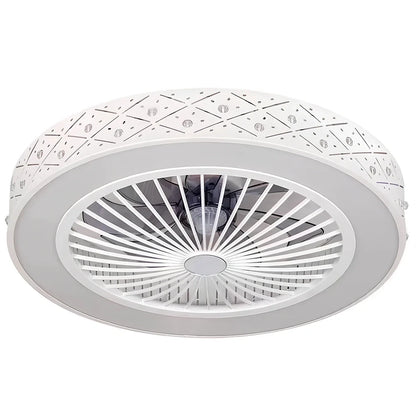 Ceiling fan light with decorative acrylic blades and integrated lighting, 56cm diameter