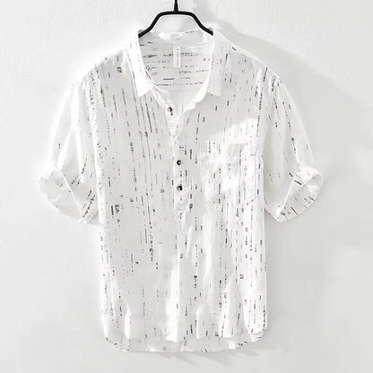 Loose-fit short-sleeved polo shirt with lapel collar in white and black colour options
