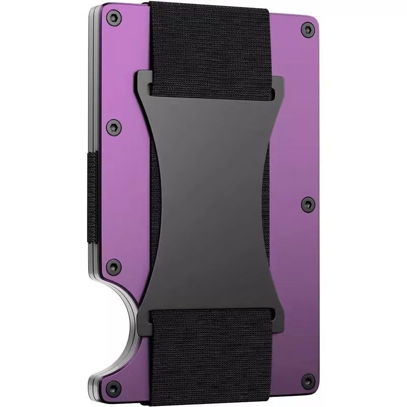 Metal carbon fiber wallet with RFID blocking technology in various colors