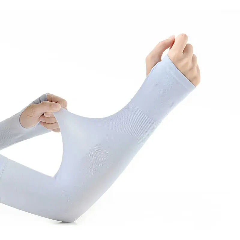 Viscose fibre driving sun sleeves in multiple colours showing open finger design