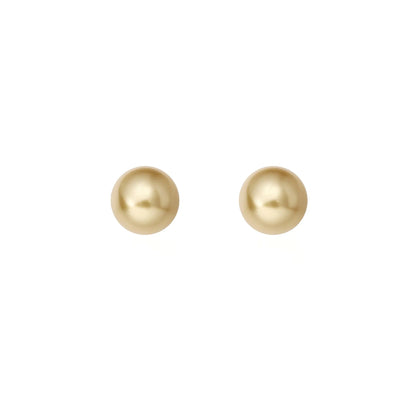 Large pearl stud earrings with geometric retro design and star elements in silver