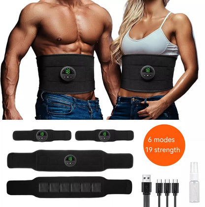 EMS Fitness Belt with silicone waistband for waist toning and muscle stimulation