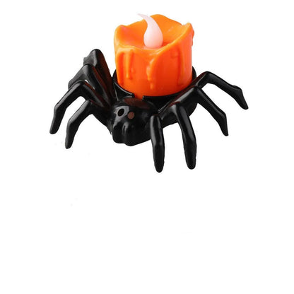 Halloween spider candlestick ornament with plastic construction for party atmosphere decoration