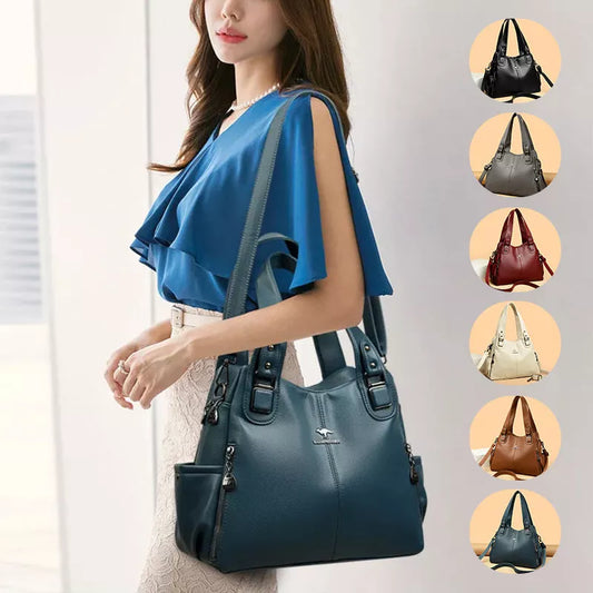 Women's vintage PU crossbody bag in various colors with large capacity and stylish design