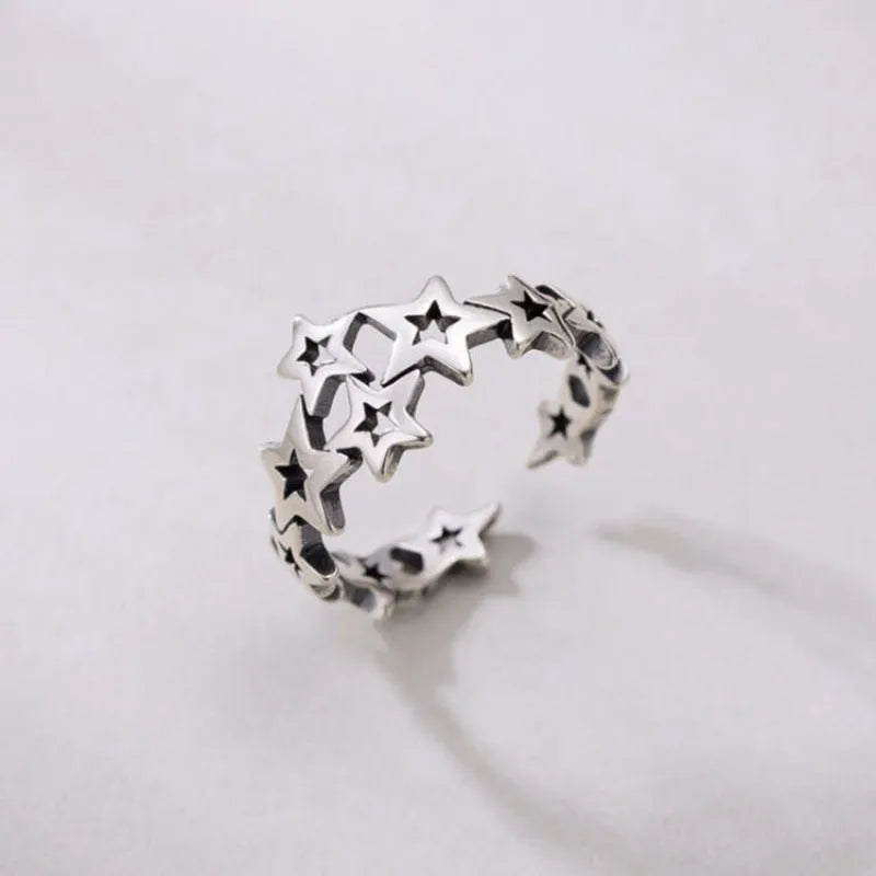 Retro punk distressed snake flower XINGX adjustable open mouth copper ring in unisex opening style