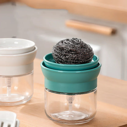 Automatic liquid dispenser with press mechanism in PP soda glass, 15ml portion control