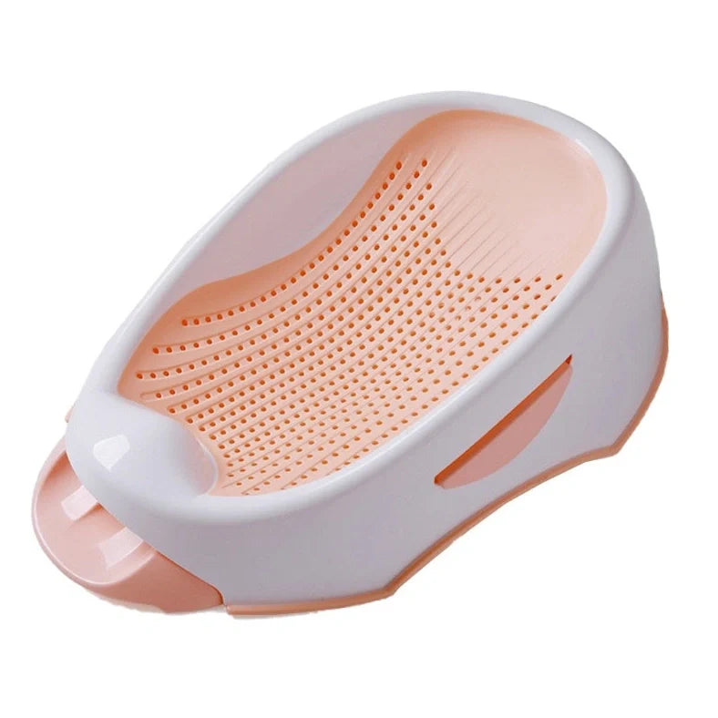 Royal blue baby bath with spine protection design measuring 66cm long with TPE soft edges