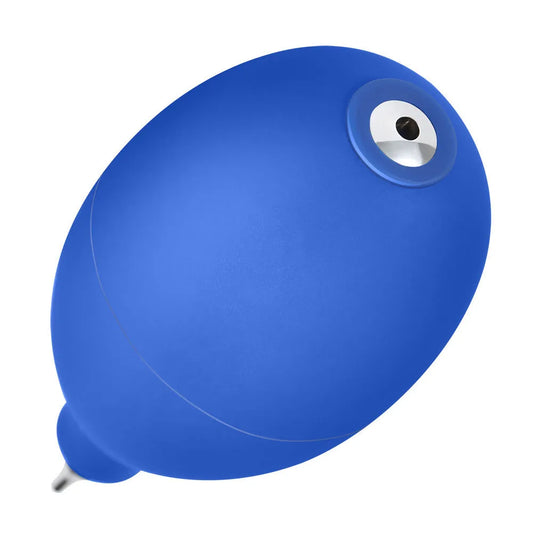 Blue rubber air blowing cleaning tool for dust removal from cameras and mobile phones, 9.5cm length