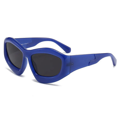 Concave shape sun glasses with bubble element design in multiple colour options for outdoor activities