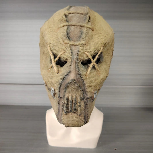 Latex Halloween horror mask with scar skull design measuring 31cm by 25cm for costume events