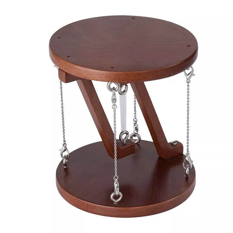 Tensegrity Sculpture anti-gravity physics toy in wood color and brown