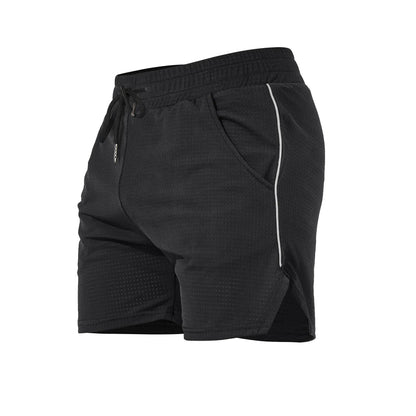 Men's straight-fit polyester sports casual shorts in multiple colours