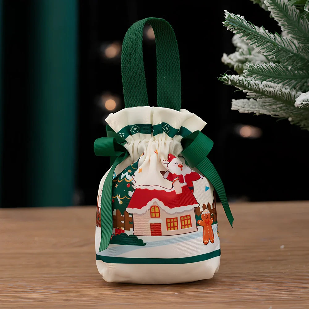 Red and green Christmas Eve packing boxes with 21cm height, double-layer paper for gift security