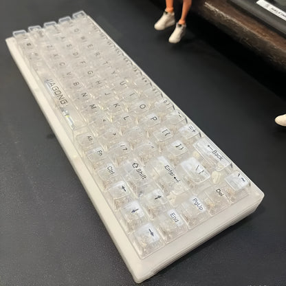 Full set of 132 transparent plastic key caps for mechanical keyboard replacement
