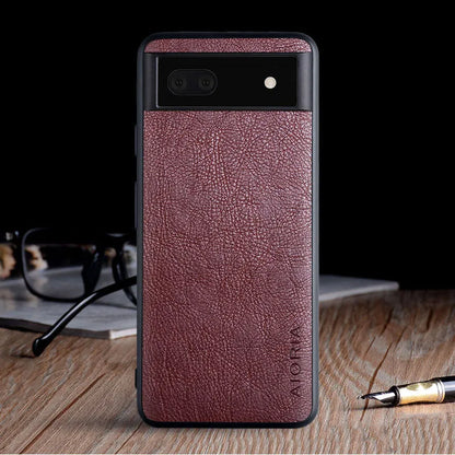 PU lychee skin phone case for Google Pixel 6, 6A and 6 Pro in black, brown, coffee or red