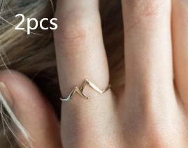 Handcrafted mountain-shaped copper ring with unique design and antibacterial properties
