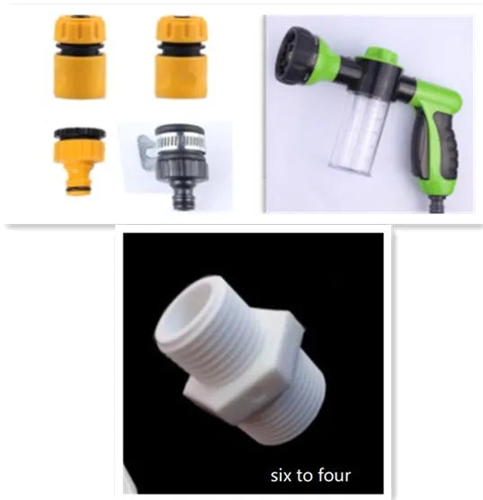 Green high-pressure foam spray gun with adjustable nozzle for car and household cleaning