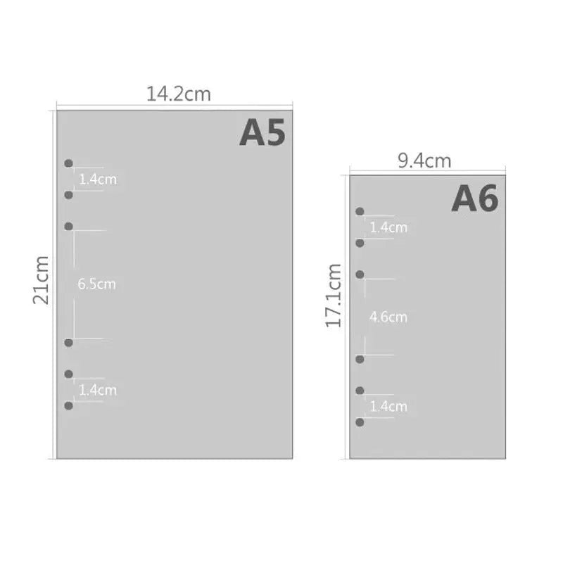 6-hole loose-leaf notebook refill, A5 Daolin paper, 40 sheets, blank dot matrix lined square pages