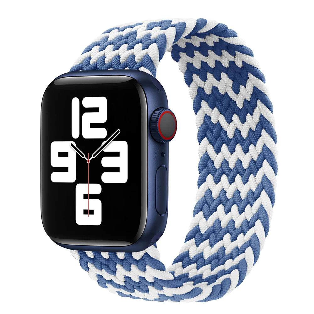 Elastic nylon braided watch strap in British lavender for Apple Watch, 38/40/41mm size with 120mm length fitting 130-140mm wrists