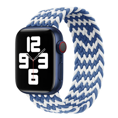 Elastic nylon braided watch strap in British lavender for Apple Watch, 38/40/41mm size with 120mm length fitting 130-140mm wrists