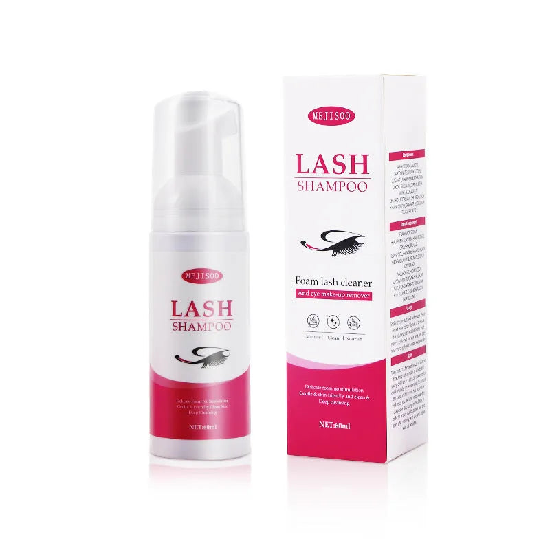 LASH SHAMPOO Mousse Eyelash Cleaning Solution 60ml in 3.7cm diameter bottle